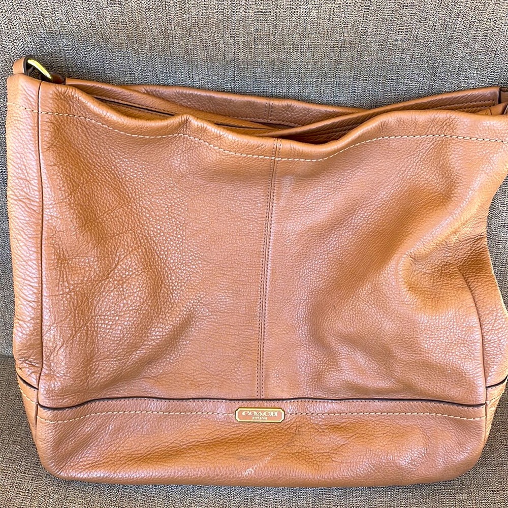 Coach pebbled leather hobo bag
